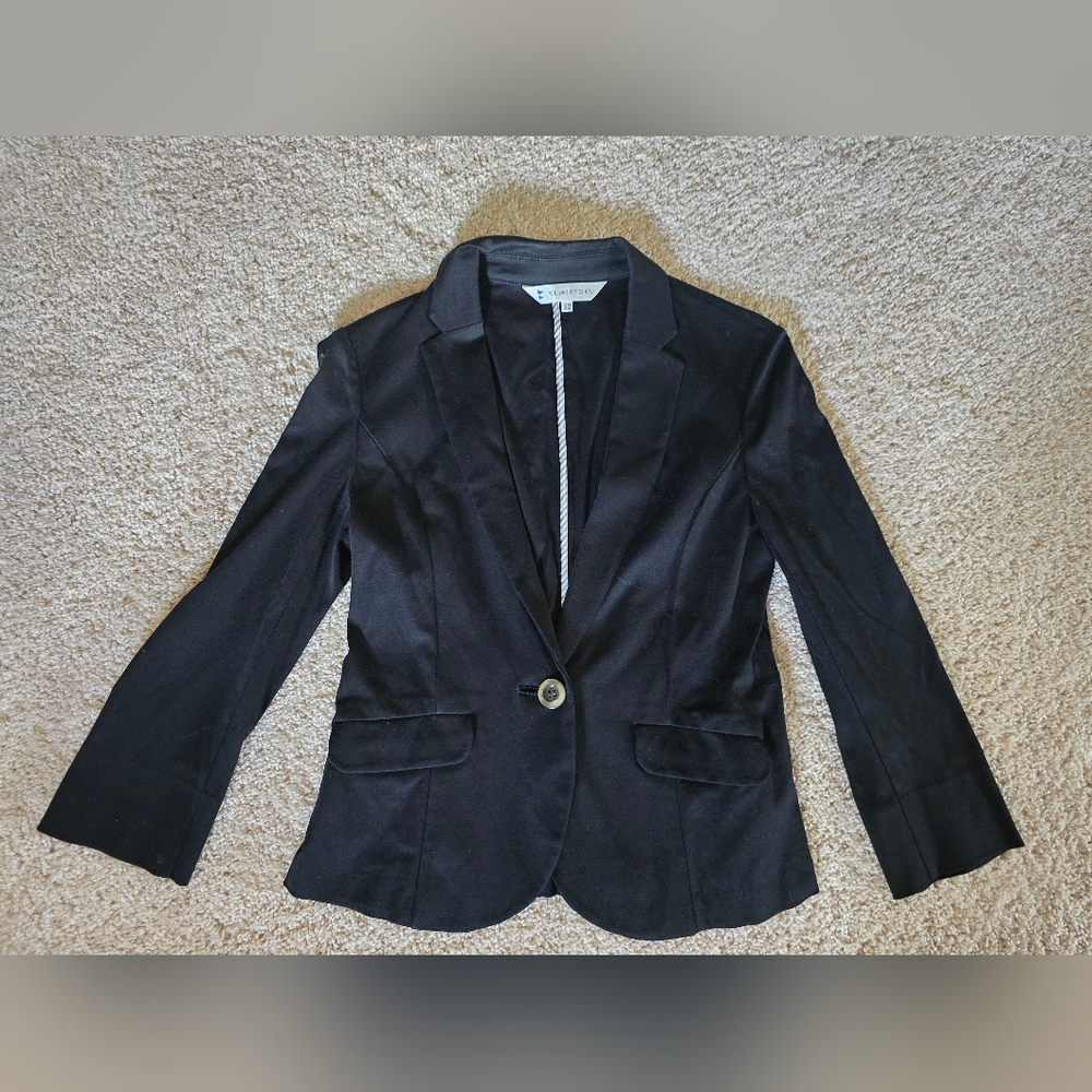 Kumikyoku black Jacket Blazer One Button, cotton  SIZE S2 (Approx. XXS/XS )